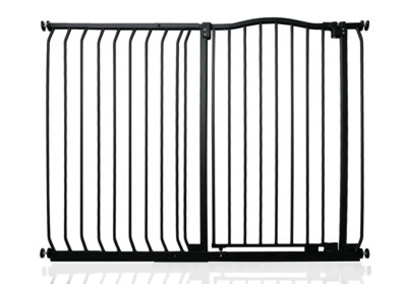 Image of Safetots Extra Tall Curved Top Safety Gate, 125Cm - 134Cm, Matt Black, Extra Tall 100Cm In Height, Pressure Fit Stair Gate