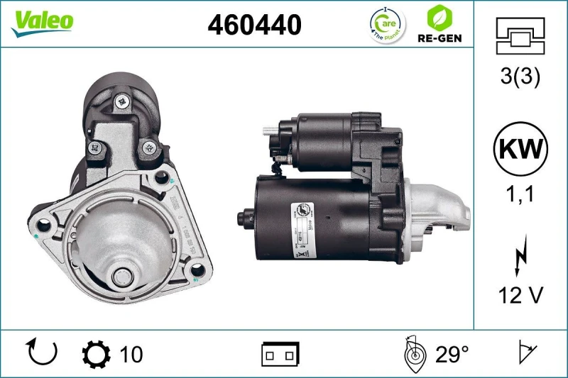 Image of Starter motor VALEO 460440