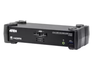 image of Aten CS1822 2-Port USB 3.0 4K HDMI KVMP Switch with Audio Mixer Mode