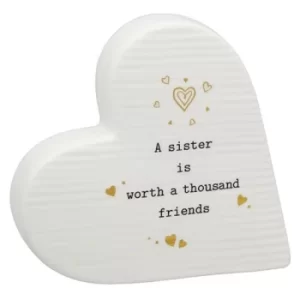Image of Thoughtful Words Standing Heart Sister