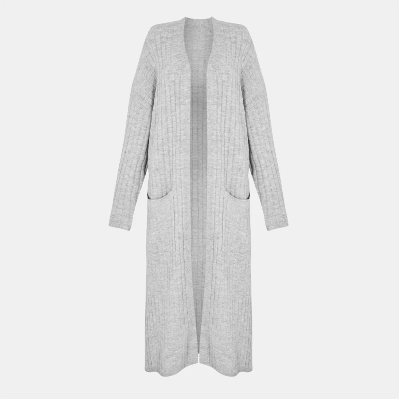 Image of Jack Wills Longline Rib Cardigan - Grey Grey 6