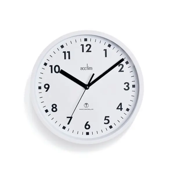 image of Acctim Nardo Radio Controlled Wall Clock 200mm White 74662