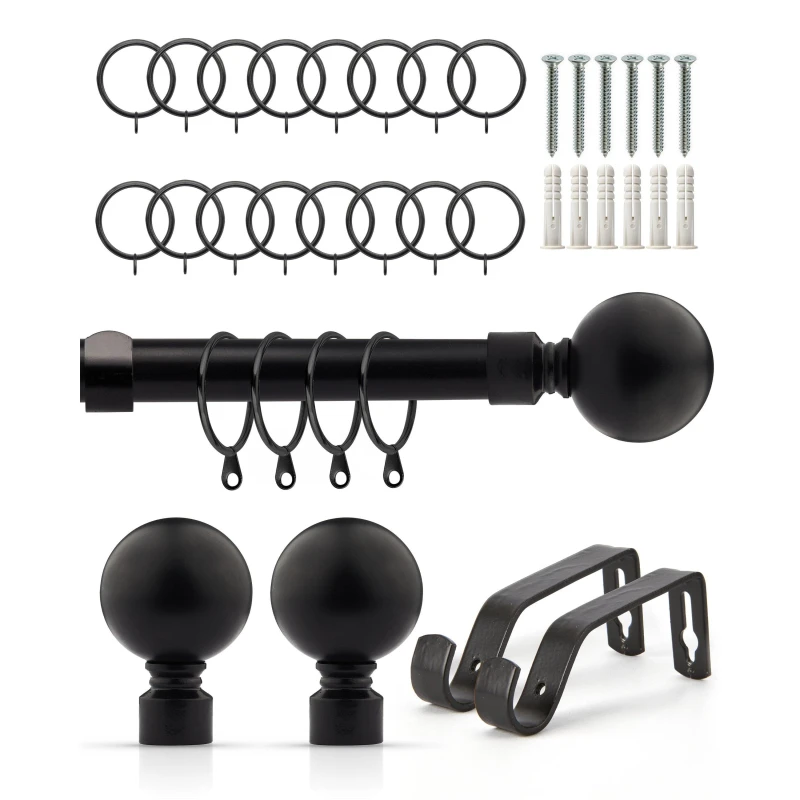 Image of Emma Barclay Ball - Extendable Curtain Pole with rings Curtain Poles 160-300cm Neutral 41668990000