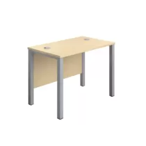 Image of Goal Post Rectangular Silver Frame Straight Desk - Maple
