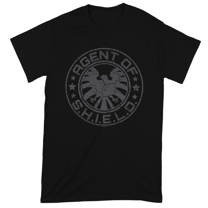 Image of Marvel Avengers Mens Beaten Shield T-Shirt in Black Size: Small Black Male S