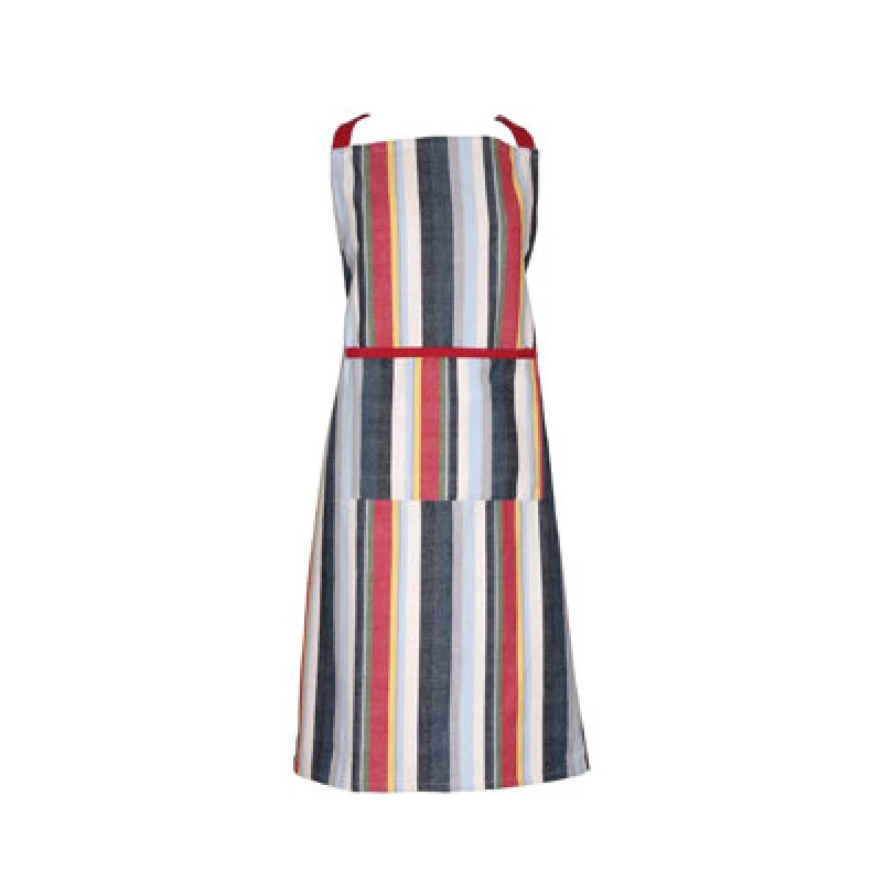 Image of Dexam Striped Recycled Cotton Adult Apron - Red