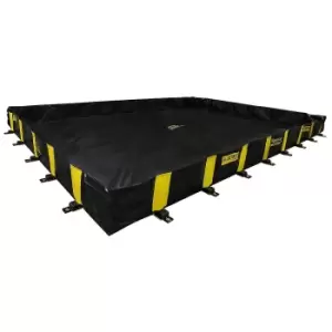 Image of Justrite QuickBerm XT rigid lock folding tray, with Rigid-Lock, drive-through, collection capacity 4241 l