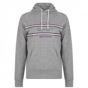 image of Gant Stripe OTH Hoodie - Grey 093