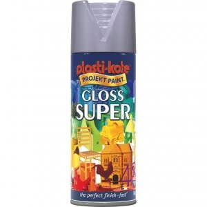 Image of Plastikote Super Gloss Aerosol Spray Paint Aluminium 400ml