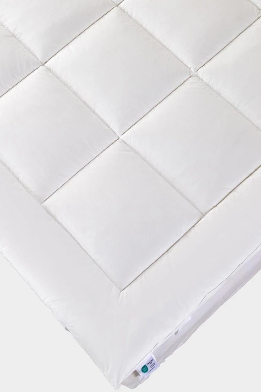Image of Homescapes Premium Wool Mattress Topper Deep Fitting Comfort in White Size: Super King White Unisex Super King
