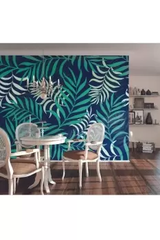 image of Exotic Jungle Leaves Green Matt Smooth Paste the Wall Mural 300cm wide x 240cm high