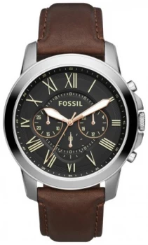 Image of Fossil Grant Chronograph Leather Strap Men Watch