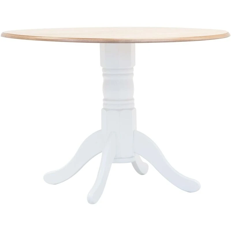 Image of VIDAXL Dining Table White and Brown 106cm Solid Rubber Wood vidaXL 247354