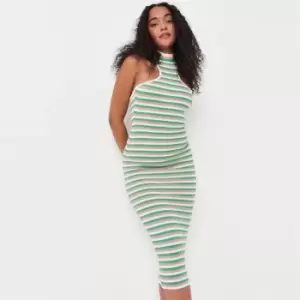 Missguided Striped Racer Rib Midaxi Dress - Multi