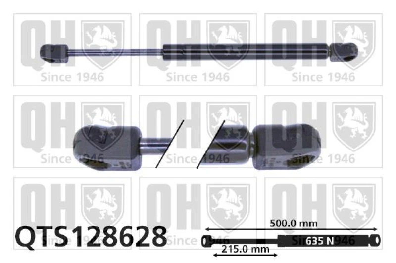 Image of QUINTON HAZELL Tailgate strut QUINTON HAZELL QTS128628