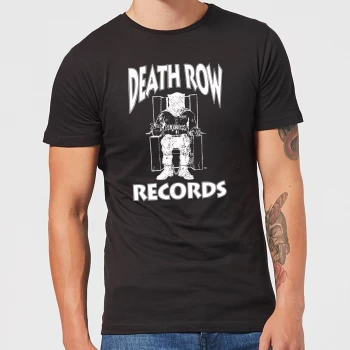 Image of Death Row Records Logo White Mens T-Shirt - Black - 3XL - Black