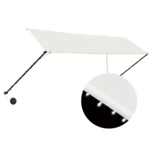 image of Vidaxl Retractable Awning With LED 350X150cm Cream