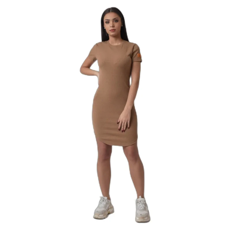 Image of Project X Paris Womens fitted round neck dress Project X Paris Marron Female XS