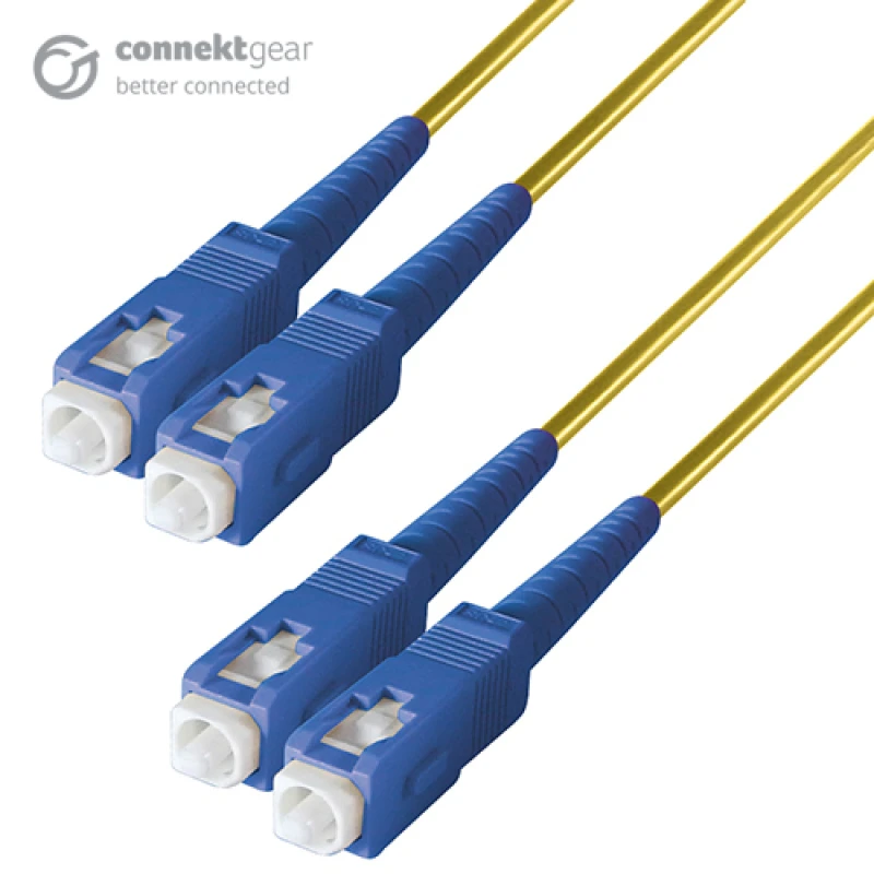 Image of connektgear 1m Duplex Fibre Optic Single-Mode Cable OS2 9/125 Micron S