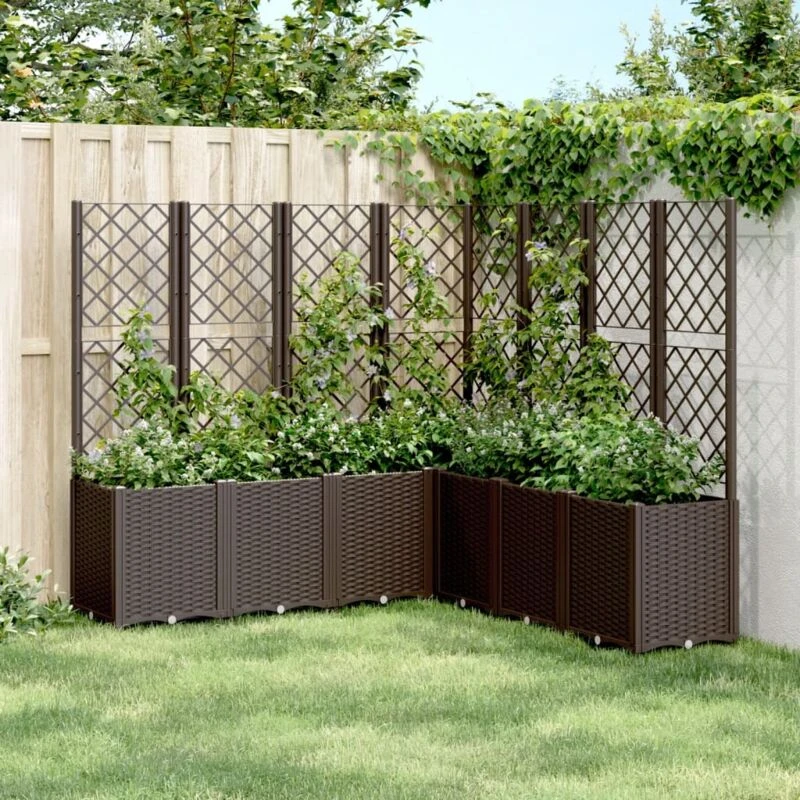 Image of VIDAXL Vidaxl - Garden Planter with Trellis Brown 160x160x140cm pp 8721012410923