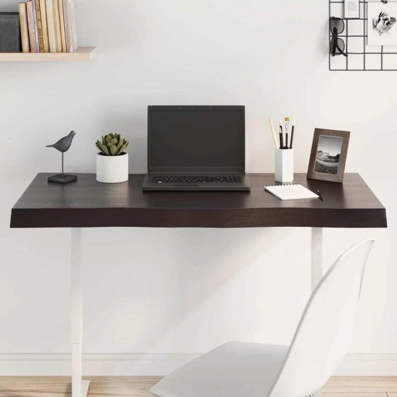 Image of VIDAXL Vidaxl - Table Top Dark Brown 100x60x(2-6) cm Treated Solid Wood Live Edge 8720845817428