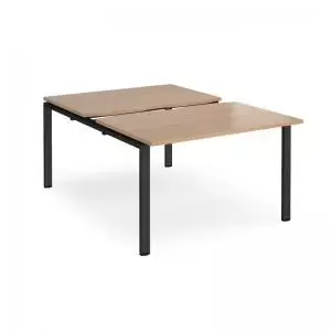 image of Adapt sliding top back to back desks 1200mm x 1600mm - Black frame and