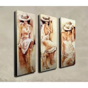Image of CU14 Multicolor Decorative Canvas Painting (3 Pieces)