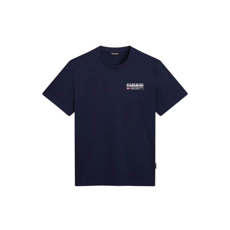 Image of Napapijri Kasba Logo Crew T-Shirt Regular Fit T-Shirts S Blue 29703818350