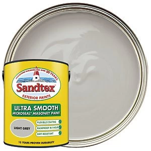 image of Sandtex Ultra Smooth Masonry Paint - Light Grey 5L