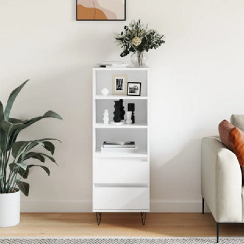 Image of Vidaxl Highboard White 40X36X110 Cm Engineered Wood, White 831508