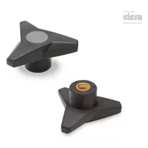 Image of ELESA Soft Three-arm knob-VB.839/100 B-M14-Soft-C3 Grey