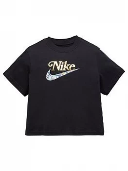 Image of Nike Girls NSW Boxy Energy T-Shirt - Black, Size L=12-13 Years, Women
