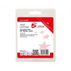 Image of 5 Star Office Supplies Inkjet Cartridge Page Life Cyan 1600pp HP