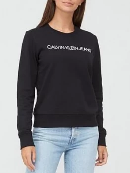 Image of Calvin Klein Jeans Institutional Sweat Top - Black, Size XL, Women