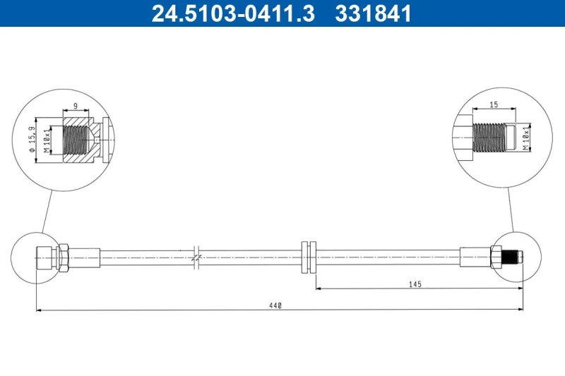 Image of Brake hose ATE 24.5103-0411.3