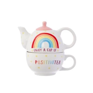 image of Sass & Belle Rainbow Positivitea Tea Pot Set for One