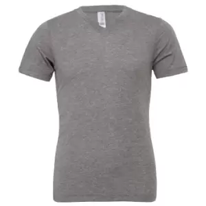 Canvas Mens Triblend V-Neck Short Sleeve T-Shirt (L) (Grey Triblend)