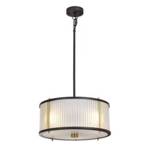 Image of Corona Cylindrical 3 Light Pendant, Museum Bronze