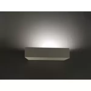 Image of Ceramic Rectangle Wall Light, White Paintable Uplighter G9 socket (no bulb) - White