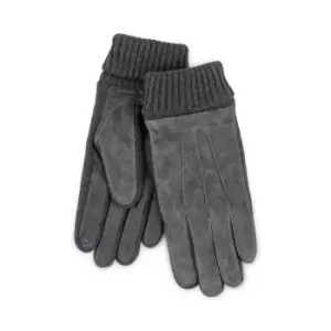 Image of totes Isotoner Mens Smartouch Suede Gloves Grey