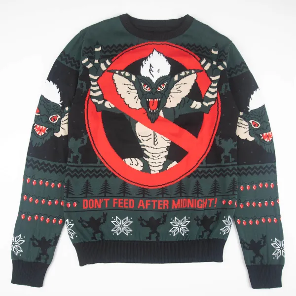 image of Gremlins Don't Feed After Midnight Knitted Christmas Jumper - XL