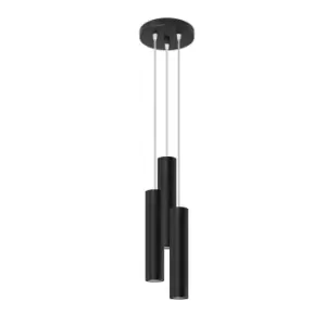 Image of Lagos Cluster Pendant Ceiling Light, Black, 3x GU10