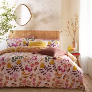 Image of Protea Printed Abstract Floral Duvet Cover Set Pink / Double