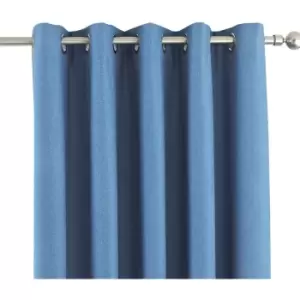 Image of Riva Home Eclipse Blackout Eyelet Curtains (46 x 54" (117 x 137cm)) (Denim) - Denim