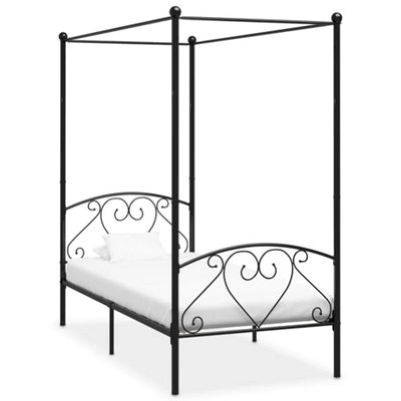 Image of VIDAXL 284435 Canopy Bed Frame without Mattress Black Metal 120x200cm Vidaxl 8719883783512