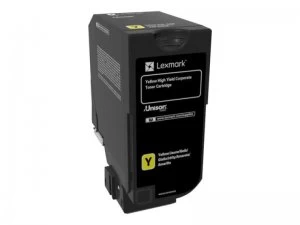 Image of Lexmark 74C0H40 Yellow Laser Toner Ink Cartridge