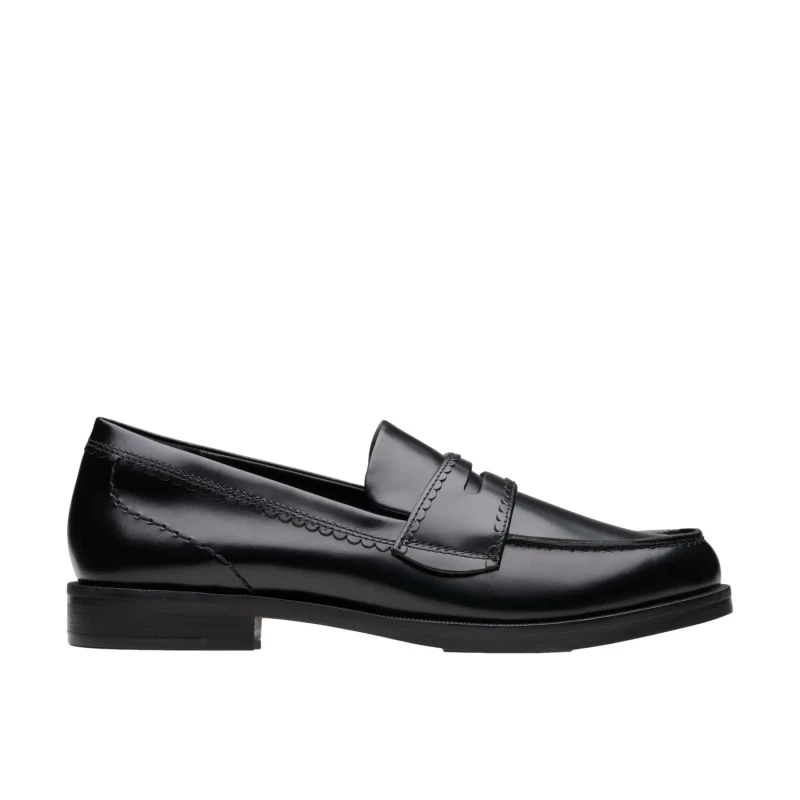 Image of Clarks Leather loafers For Her Clarks Straven Edge Noir Female 39,5