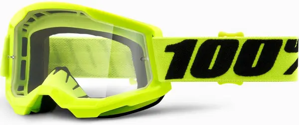 Image of 100% Strata 2 Clear Motocross Goggles, black-yellow