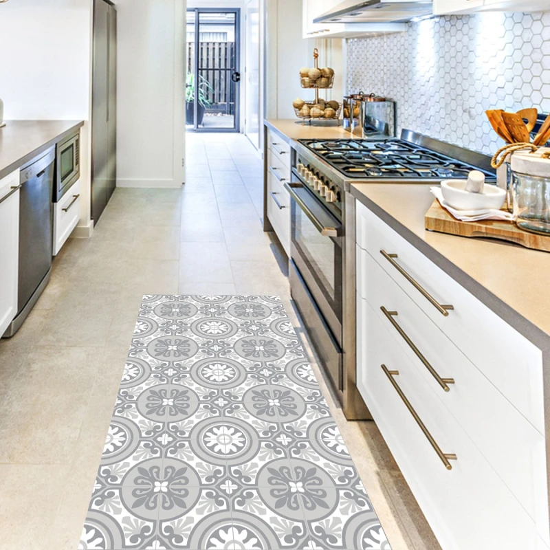 Image of Artsy Mats Sicily Vinyl Floor Mat 190x67cm Grey