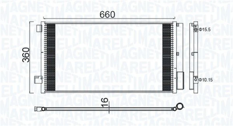 Image of MAGNETI MARELLI Air conditioning condenser MAGNETI MARELLI 350203100400